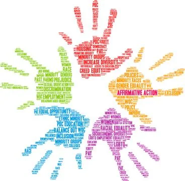 Affirmative Action Word Cloud 스톡 일러스트