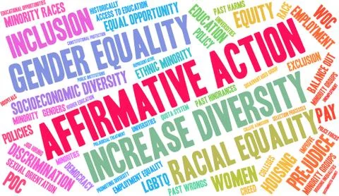 Affirmative Action Word Cloud Stock Illustration