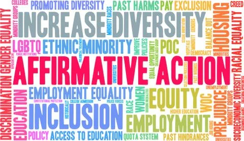 Affirmative Action Word Cloud Stock Illustration