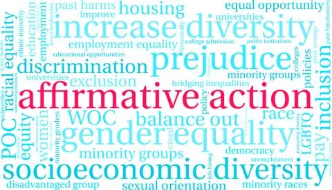 Affirmative Action Word Cloud Stock Illustration