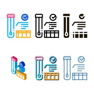 Affirmative test stylized tube material results icon vector outline Ilustração Stock