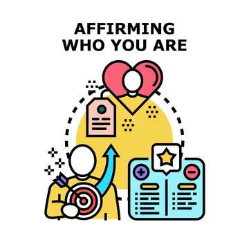 Affirming identity and self worth, understanding personal development Stock Illustration