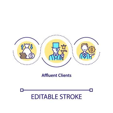 Affluent clients concept icon Stock Illustration