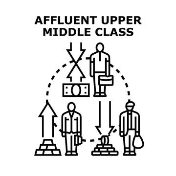 Affluent upper middle class financial management concept Stock Illustration