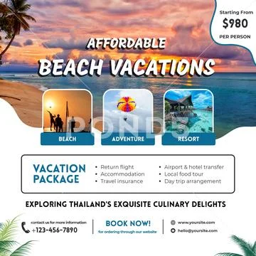 Affordable beach vacations exploring thailand s exquisite culinary delights PSD-Vorlage