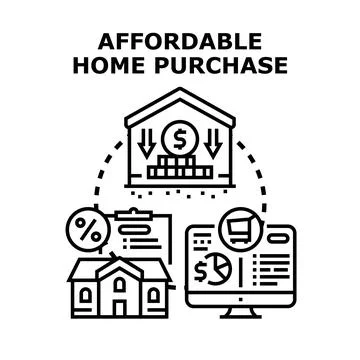Affordable home buying process concept for property market Stock-Illustration