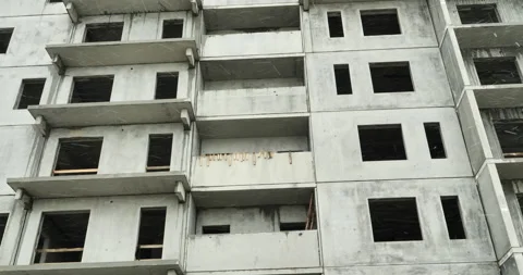 Affordable Housing Construction in Snowfall Stock Footage 238973662