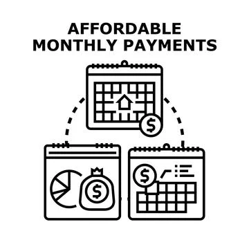Affordable monthly payments vector concept illustration Ilustração Stock