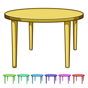 Affordable plastic table cartoon vector graphic Stock Illustration