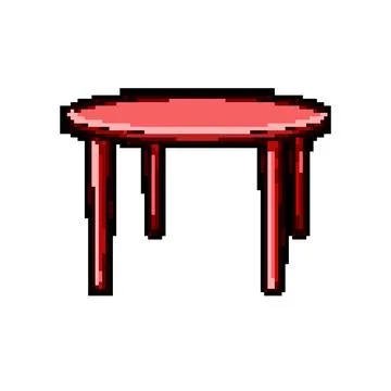 Affordable plastic table pixel art vector illustration Stock Illustration