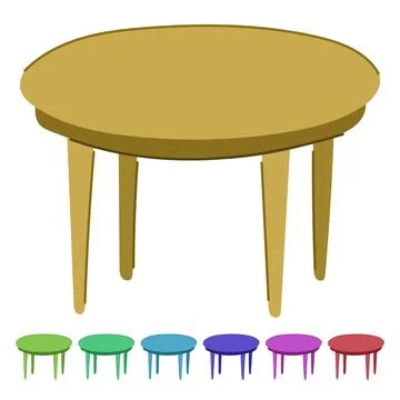 Affordable plastic table vector cartoon graphic Stock Illustration