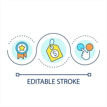 Affordable price loop concept icon Illustrazione stock