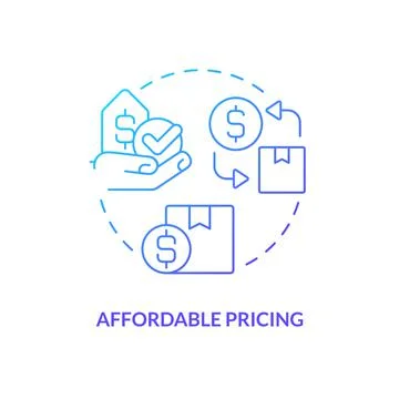 Affordable pricing blue gradient concept icon Stock-Illustration
