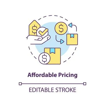 Affordable pricing concept icon Stock Illustration