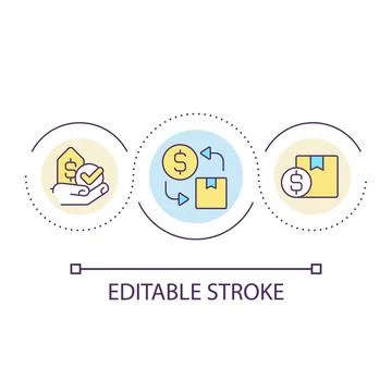 Affordable pricing loop concept icon Stock Illustration