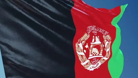 Afganistan Flag Waving. 3d render. Seamless Loop Stock Footage 70899308
