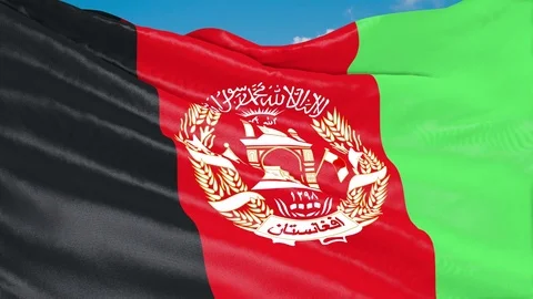 Afganistan Flag Waving. 3d render. Seamless Loop Stock Footage 70900423