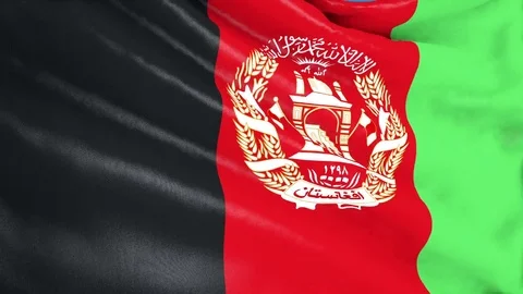 Afganistan Flag Waving. 3d render. Seamless Loop Stock Footage 70900991