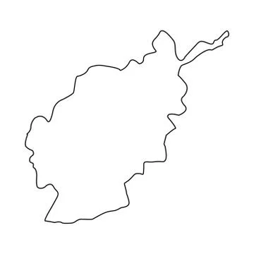 Afganistan map line vector Stock Illustration