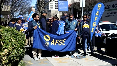 AFGE Union Rally Video stock 233728461