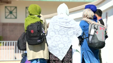 Afghan evacuees waiting to leave complex in New Mexico for relocation Stock Footage 161794613