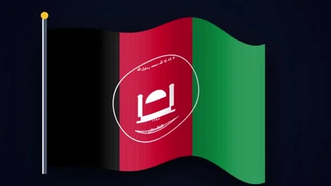 Afghan flag waving with subtle animation against a dark backdrop during a g.. Stock Footage 345320233