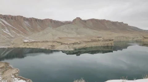 Afghan lake overview Video stock 22392187