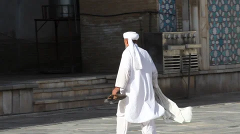 Afghan man at the Great Mosque of Herat Stock Footage 37764321