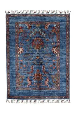 Afghan patterned carpet on a white background Stock Photos