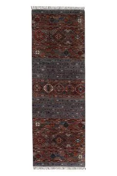 Afghan patterned carpet on a white background Stock Photos