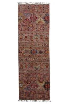 Afghan patterned carpet on a white background Stock Photos