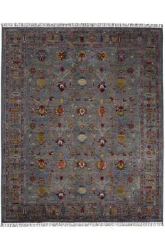 Afghan patterned carpet on a white background Foto stock