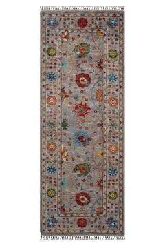 Afghan patterned carpet on a white background Stock Photos
