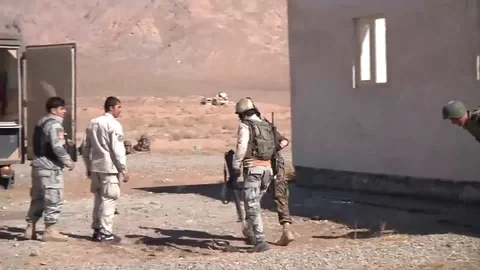 Afghan security forces train to fight terrorists - 2018 Stock Footage 98960611