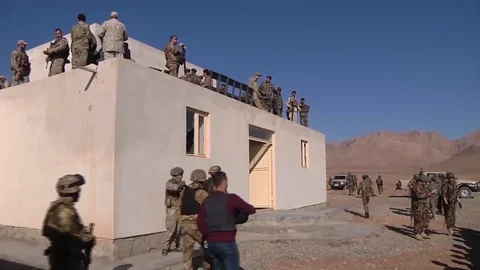 Afghan security forces train to fight terrorists - 2018 Stock Footage 98960630