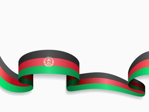 Afghani flag wavy abstract background. Vector illustration. Stock Illustration