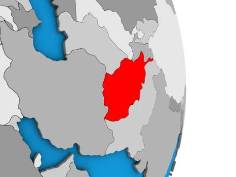 Afghanistan on 3D globe Illustrazione stock