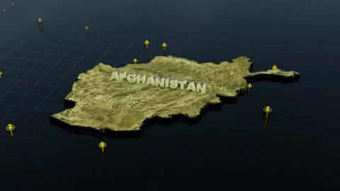 Afghanistan 3D Map With Animation Stock Footage 301393733