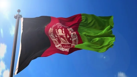 Afghanistan animated flag pack in 3D and isolated background Stock Footage 119931642