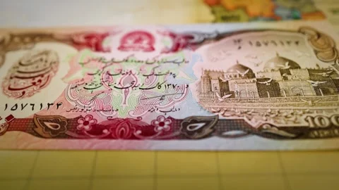Afghanistan Banknote Thousand Denomination Featuring Mosque Design Stock Footage 340483352