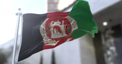 Afghanistan-colored-flag-waving-seamless-loop-4k-60fps Stock Footage 332000520
