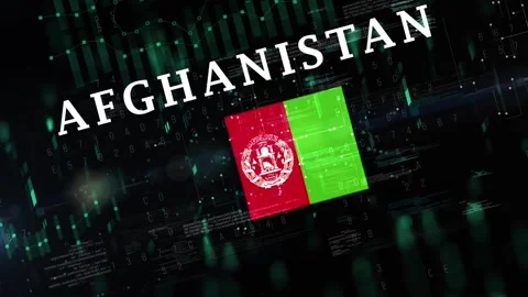 Afghanistan with Digital flag Intro Stock Footage 295744511
