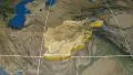 Afghanistan extruded. Blue Marble. Graticule. 4k or 4k+ Resolution