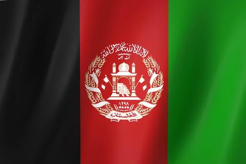 Afghanistan flag, 3d render,8K Stock Illustration