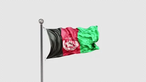 Afghanistan Flag  Animation Loop Include Alpha 3D Rendering Stock Footage 283127590