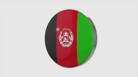 Afghanistan Flag Button loop Stock Footage 297656877