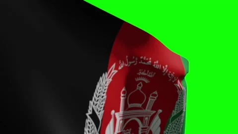 Afghanistan Flag Close Видео 132847510
