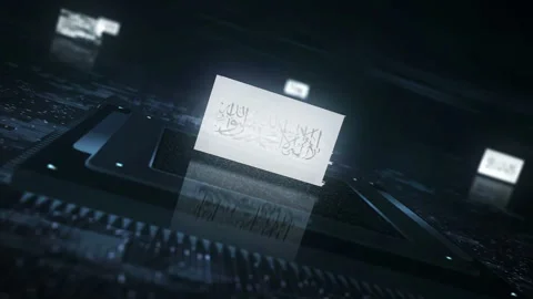 Afghanistan flag on computer cpu Stock Footage 340608756
