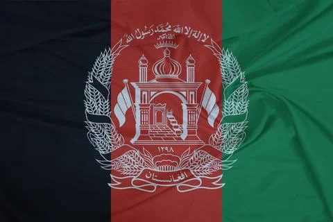 Afghanistan Flag fabric rippling in the wind Stock Photos