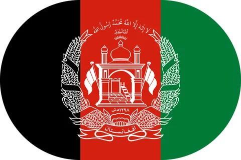 Afghanistan flag in flat oval design Stock Illustration